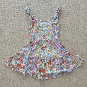 Floral Ruffled Sundress in Pastel Multi